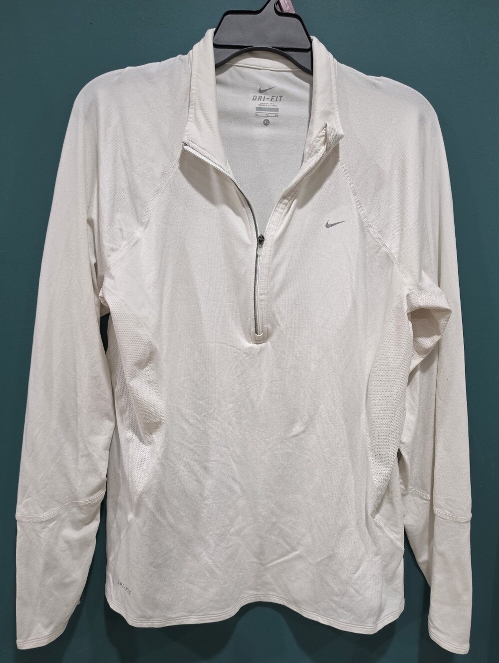 Nike Dri-FIT White Half Zip Running Athletic Top Women’s XL